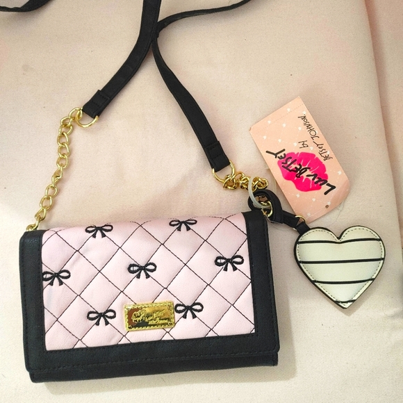 Betsey Johnson Bags Betsey Johnson Wallet Crossbody Purse Pink Bows Poshmark